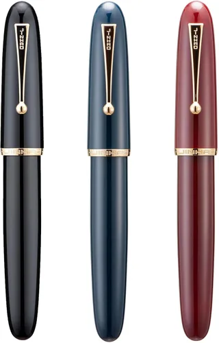 Jinhao 9019 - Juego de 3 bolígrafos estilográficos de colores surtidos, tamaño 8, punta media, diseño clásico, bolígrafo de escritura suave con