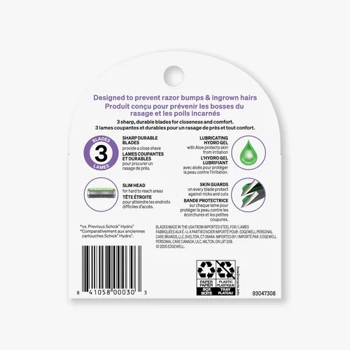 Miniatura 9 de Schick Hydro Ultra Sensitive - Recambios de maquinilla de afeitar para hombres, incluye 5 recambios de cuchillas de afeitar, cuchillas de afeitar