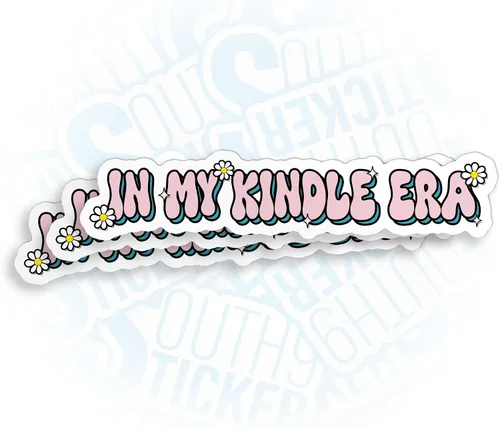 Miniatura 7 de Calcomanía de vinilo troquelado de 2 pulgadas con texto en inglés «In My Kindle», «My Kindle Era», calcomanía de vinilo troquelada impermeable de 2