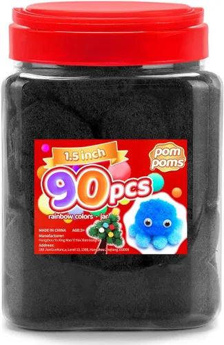 Miniatura 12 de Iooleem Pompones rosados – Tamaño surtido, 1200 piezas con ojos móviles, opciones de purpurina, perfectos para artes y manualidades