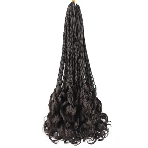 Miniatura 14 de Trenzas de ganchillo rizado francés T33, cabello pre-anillado 10 pulgadas, trenzas cortas rizadas francesas con extremos rizados, trenzas box