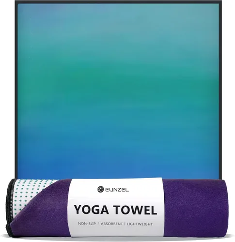 Eunzel Toalla de yoga caliente, antideslizante, absorbente de sudor, toalla de yoga impresa con puntos de agarre para yoga caliente, pilates y