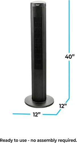 Miniatura 6 de Comfort Zone Ventilador de torre oscilante sin aspas de 40 pulgadas Ventilador de pie silencioso, 3 velocidades y 4 modos, temporizador de 15