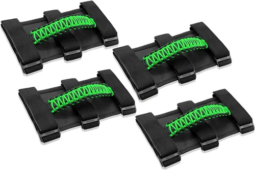 Miniatura 13 de 2x Asas de Agarre de Barra Enrollable para Jeep Wrangler YJ TJ JK JKU JL JLU Sports Sahara Freedom Rubicon Unlimited X Gladiator JT 1955-2022 Negro