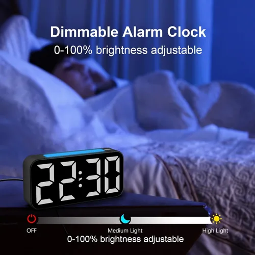 Miniatura 3 de Topski Reloj despertador ruidoso para dormitorios que duermen pesados, reloj digital con luz nocturna, pantalla grande, alarma doble, repetición