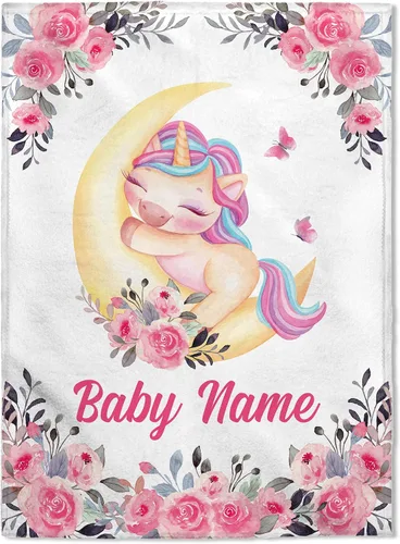Miniatura 11 de FLOCHIL Manta de bebé personalizada para niñas, manta de bebé personalizada con nombre, manta de bebé de conejo personalizada, regalo para baby
