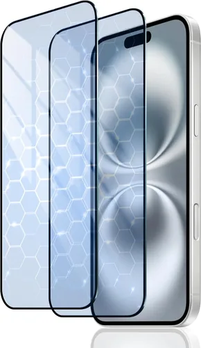 Miniatura 14 de Paquete de 2+2 protectores de pantalla de vidrio mate de privacidad y protector de lente de cámara para iPhone 15, película de vidrio templado mate