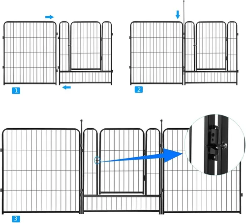 Miniatura 4 de Corralito portátil para perros, valla de ejercicio de metal resistente para mascotas, corral para interiores y exteriores, corral para mascotas