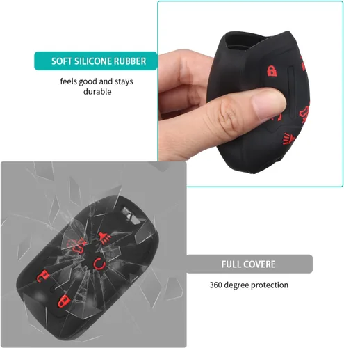 Miniatura 6 de MILD EAST 2 piezas de fundas de llave inteligente de silicona para 2025 2024 2023 2022 2021 2020 GMC Sierra 1500 2500HD 3500HD y Chevy Chevrolet