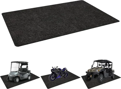 Miniatura 5 de Tapete de estacionamiento para carrito de golf, 4.9 pies x 9.1 pies, tapete de garaje absorbente de aceite, impermeable, capa trasera de goma