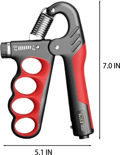 Miniatura 5 de Grip Strength Trainer, 5-100KG (11-220 LB) Adjustable Resistance Forearm Hand Gripper Strengthener with Counter, Hand Wrist Exercise Workout Rojo