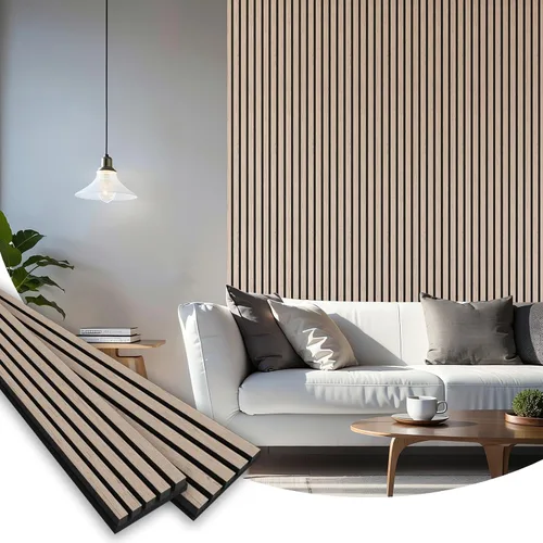 Miniatura 8 de Smartstandard Panel de Pared de Listones de Madera de Muestra, Paneles de Pared de Madera Insonorizados, Paneles de Madera Acústicos para Pared