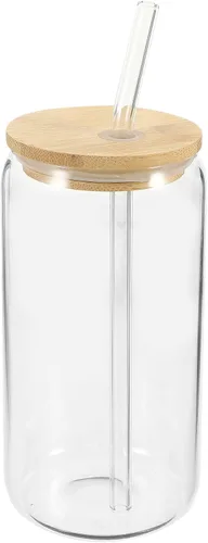 Miniatura 10 de Kichvoe Vaso de té para bebidas con tapa y popote para cócteles, jugos y fiestas (Transparent1)