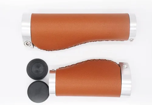 Miniatura 3 de Mango de bicicleta, cuero artificial de microfibra de PVC, largo 0.874x5.315 in, corto 0.874x3.740 in, ergonómico, antideslizante, para bicicleta