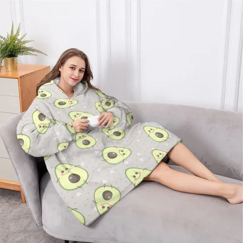 Miniatura 4 de Wearable Oversized Blanket,Sherpa Blanket Hoodie with Super Pockets,Super Warm Fuzzy Pullover for Women & Men