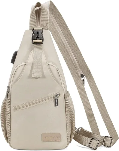 Miniatura 8 de LOVEVOOK - Mochila de bandolera para mujeres, casual, de nylon, para viajes, al hombro, mochila de senderismo Casual Daypack, Nylon, Travel, Negro
