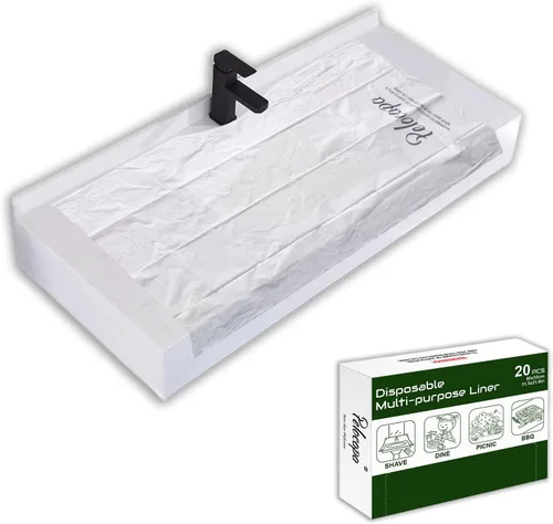 Pelocapa Recogedores desechables para barba, protectores de fregadero desechables para recortar, 20 fundas de fregadero grandes para aseo de barba