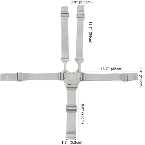 Miniatura 2 de Correa de repuesto para silla alta, Baby Trend - Arnés ajustable para silla alta de cinco puntos, accesorios para silla alta