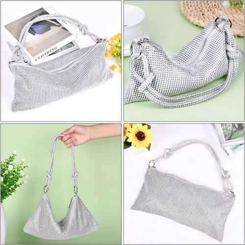 Miniatura 7 de Evening Bag Clutch Purses for Women, Rhinestones Purse, Sparkling Envelope Evening Bag with Detachable Chain