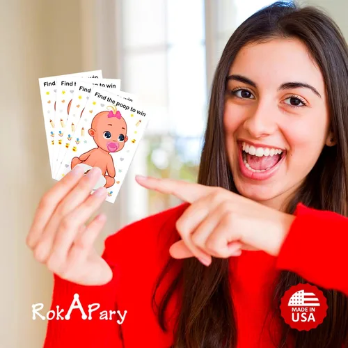 Miniatura 5 de RokAPary Baby Shower Girl Scratch Off Poop Game, encuentra la caca para ganar, juegos tontos fáciles de jugar, idea divertida, actividad