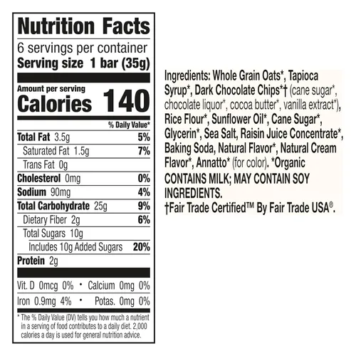 Miniatura 2 de Cascadian Farm Barras de Granola Masticables Orgánicas con Chispas de Chocolate, 6 Barras, 7.4 oz