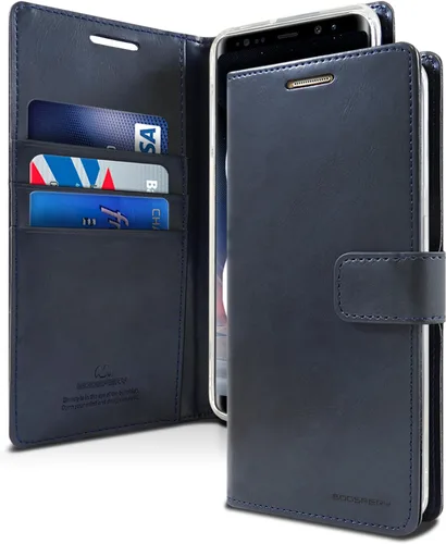 Miniatura 44 de GOOSPERY Blue Moon Wallet para Samsung Galaxy Note 10 Case (2019) Funda de cuero con tapa (Negro)