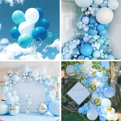 Miniatura 3 de 50 globos azules de 12 pulgadas y globos dorados 50 piezas de 12 pulgadas