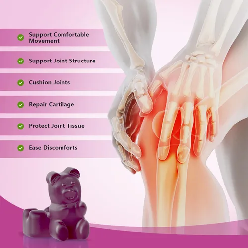 Miniatura 6 de GGlucosamina Gomitas de condroitina sin azúcar, extra fuerte, 1500 mg de glucosamina con condroitina MSM y cúrcuma, suplemento de apoyo articular