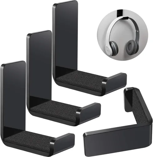 Weewooday 4 Piezas Colgador para Auriculares Soporte de Escritorio Adhesivo Gancho para Auriculares Montaje en Pared Soporte para Auriculares