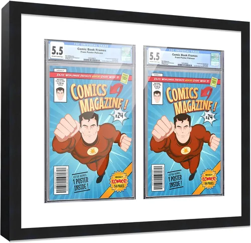 Miniatura 85 de Marco de cómic con paspartú para 8 CGC, CBCS o PGX Graded Comics - Marco de cómic blanco para cómics de 8.125 x 13 pulgadas Marco blanco