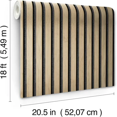 Miniatura 6 de NuWallpaper Papel tapiz autoadhesivo extraíble con listones de roble para despegar y pegar, apto para inquilinos, 20.5 pulgadas x 18 pies