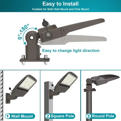 Miniatura 4 de HiBay Luces de estacionamiento del anochecer al amanecer 240W-220W-200W, 38400LM brillante 500-800W HPS Eqv, luz diurna LED de calle, iluminación