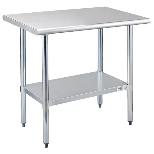 Miniatura 9 de Profeeshaw mesa de trabajo, de uso comercial, de acero inoxidable NSF con protector contra salpicaduras y estante inferior, para cocina, restaurante