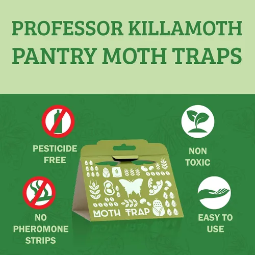Miniatura 3 de Professor Killamoth Trampas para polillas de despensa superior, paquete de 6 con feromonas prime, sin insecticidas, seguras, no tóxicas y protección