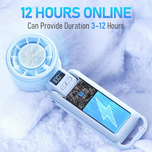 Miniatura 5 de PlayHot Ventilador de mano portátil mejorado con enfriamiento de hielo de 60 °F, hasta 12 horas ventiladores personales recargables portátiles, 5