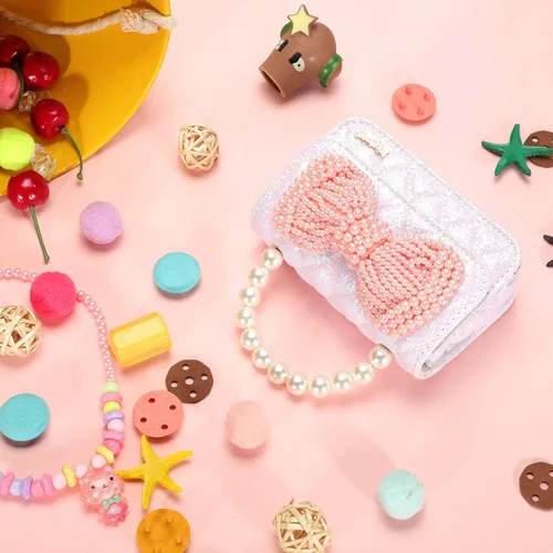 Miniatura 6 de Regalos para niñas pequeñas, lindo bolso para niños y bebés, con lazo brillante, bolsos pequeños cruzados, bolsas de hombro, juguetes y regalos