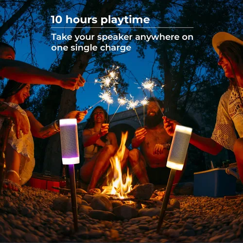 Miniatura 7 de iJoy Altavoz inalámbrico con 10 horas de reproducción: IP66 impermeable, resistente al polvo, resistente a la intemperie, altavoz Bluetooth Tiki