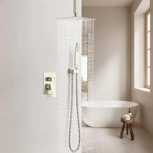 Miniatura 2 de SunCleanse Juego de Grifería de Ducha de Lluvia Níquel Cepillado Conjunto Combo de Ducha para Baño con Cabezal de Ducha de Alta Presión de 10