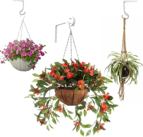 Miniatura 55 de QIEGL Soporte colgante para plantas de 6 pulgadas, gancho de metal para plantas, gancho de pastor decorativo para colgar linternas, comedero