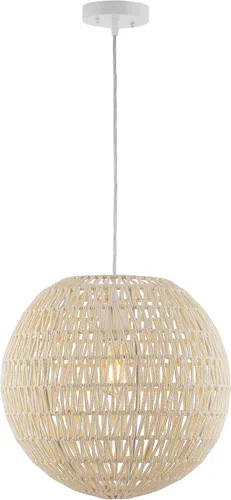 Miniatura 11 de JONATHAN Y Lámpara colgante LED tejida bohemia moderna de 16 pulgadas, color gris/negro, lámpara de techo colgante ajustable para isla de cocina