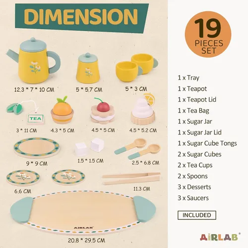 Miniatura 2 de Juegos de té para niños pequeños de 3 a 5 años, regalo de cumpleaños para niñas, princesa de 3 años, fiesta de madera, juguetes de alimentos