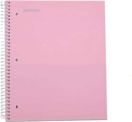 Miniatura 4 de Mintra Office Cuadernos de espiral duraderos, 1 materia, (rosa primavera, amarillo sol, hielo ártico, rayas anchas, paquete de 3)