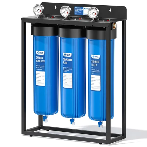 Miniatura 11 de WF3-01 PRO - Sistema de filtración de agua de 3 etapas para toda la casa, azul grande de 20 x 5.5 pulgadas, reduce metales pesados, PFAS