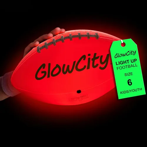 GlowCity Balón de fútbol que brilla en la oscuridad, tamaño 3/6, regalos de pelota iluminada para niños, jóvenes y adolescentes, fútbol brillante