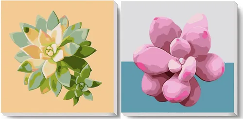 TINDAY Kit de 2 piezas enmarcadas de pintura por números para adultos, principiantes, niños, pintura acrílica por números, pintura acrílica para