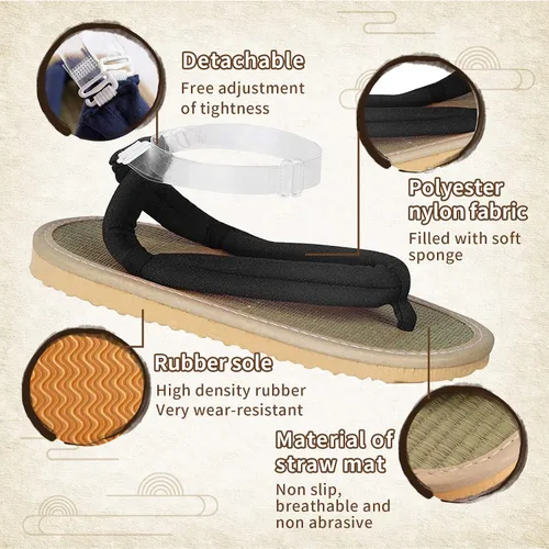 Miniatura 3 de Zapatos de zuecos unisex de anime para cosplay, accesorio de cosplay japonés Oshitari