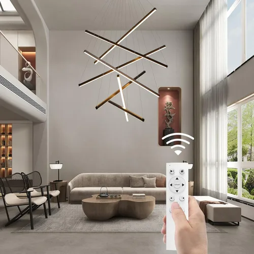 Miniatura 2 de JAYMP Candelabros LED modernos, lámpara colgante regulable para techo alto, sala de estar, comedor, escalera, restaurante, Sputnik, lámpara colgante