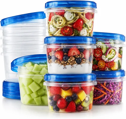 Tafura Contenedores de almacenamiento de sopa Twist Top con tapas [16 onzas – paquete de 10 unidades] Contenedores reutilizables para congelador