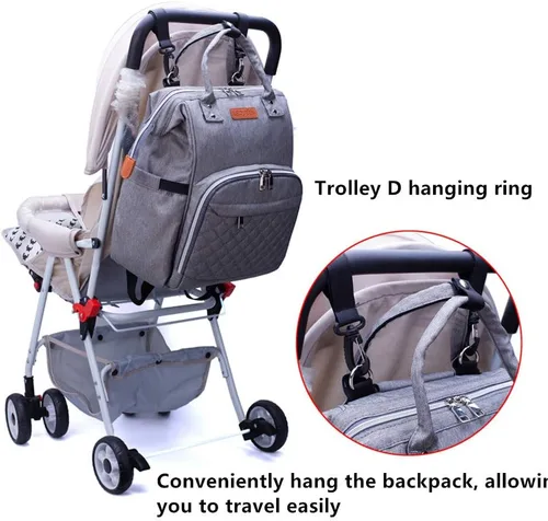 Miniatura 7 de Mochila de pañales para bebé niño y niña, bolsa de pañales multifunción para el cuidado del bebé, bolsas de pañales esenciales para mamá, papá