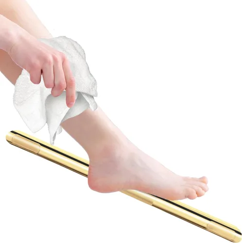 Miniatura 9 de Reposapiés de ducha, barra de ducha de esquina para afeitarse las piernas, repisa de pie de ducha de hotel, barra de latón para baño (negro mate)